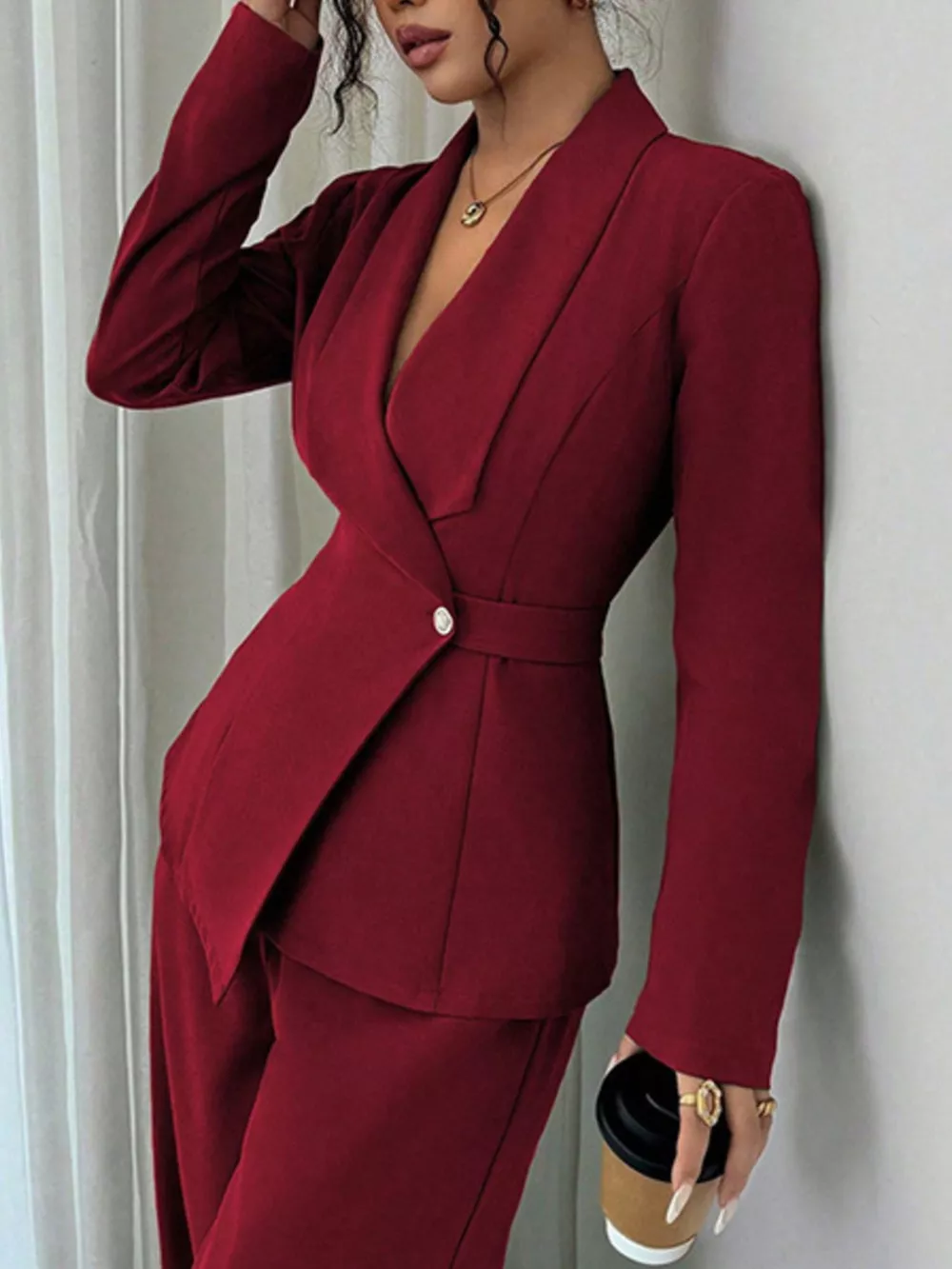 One Button Blazer and Pants Set, image 17
