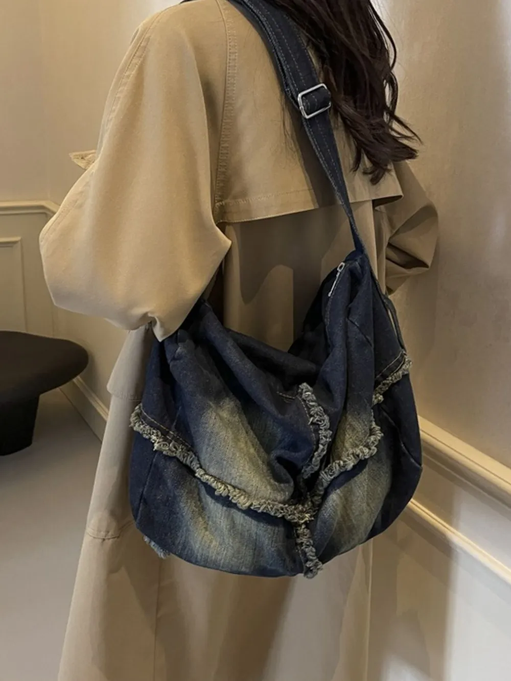 Raw Hem Gradient Crossbody Bag, image 19