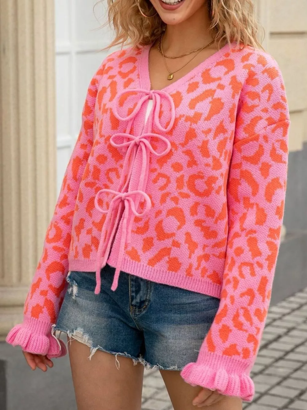 Leopard Tie-Front Cardigan, image 15