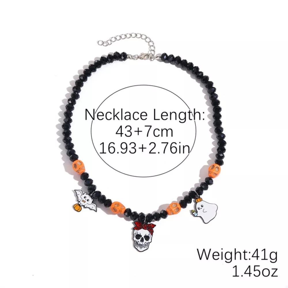 Halloween Skull Ghost Charm Necklace, image 3