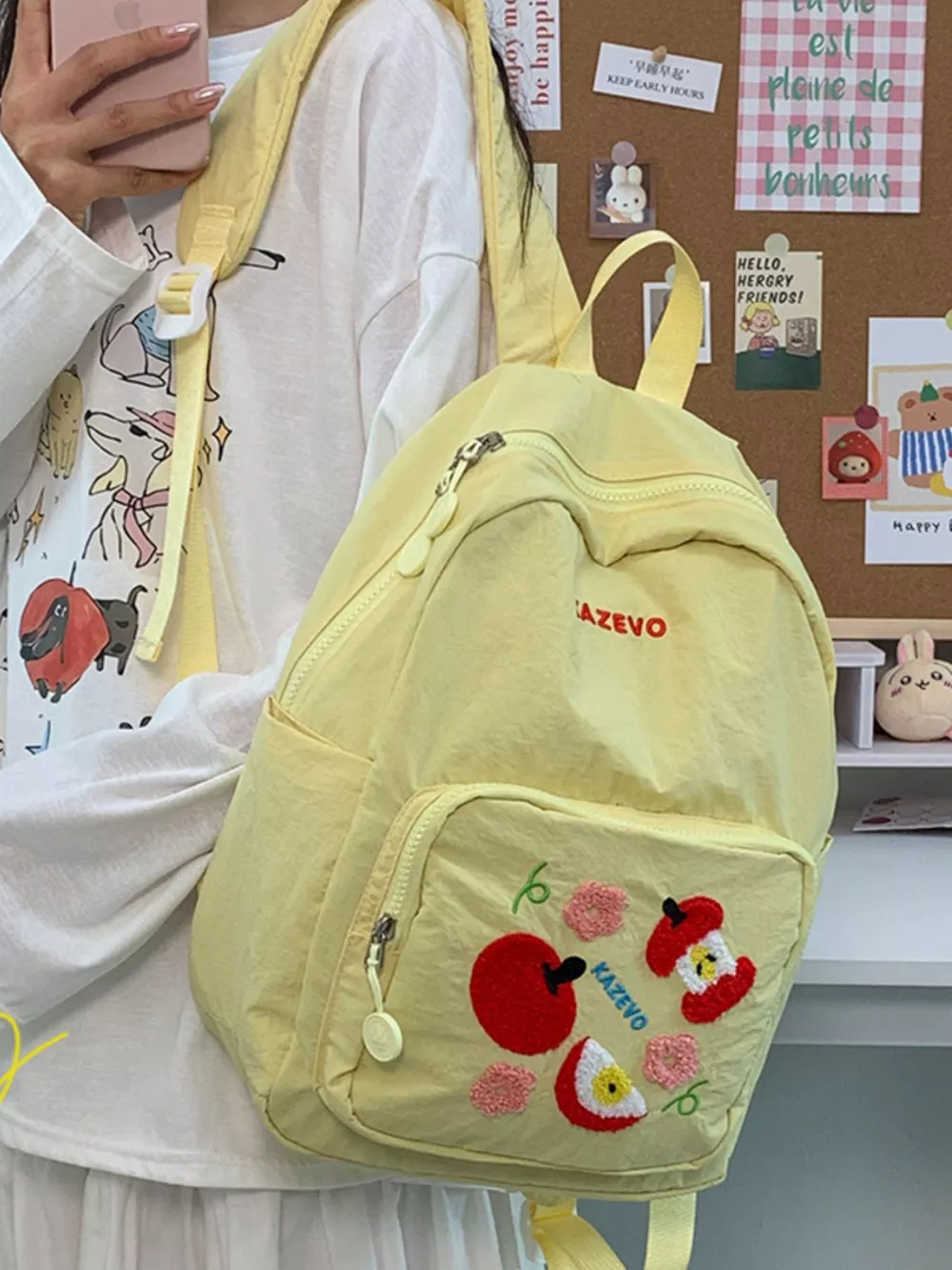 Embroidered Lightweight Backpack Bag, image 5