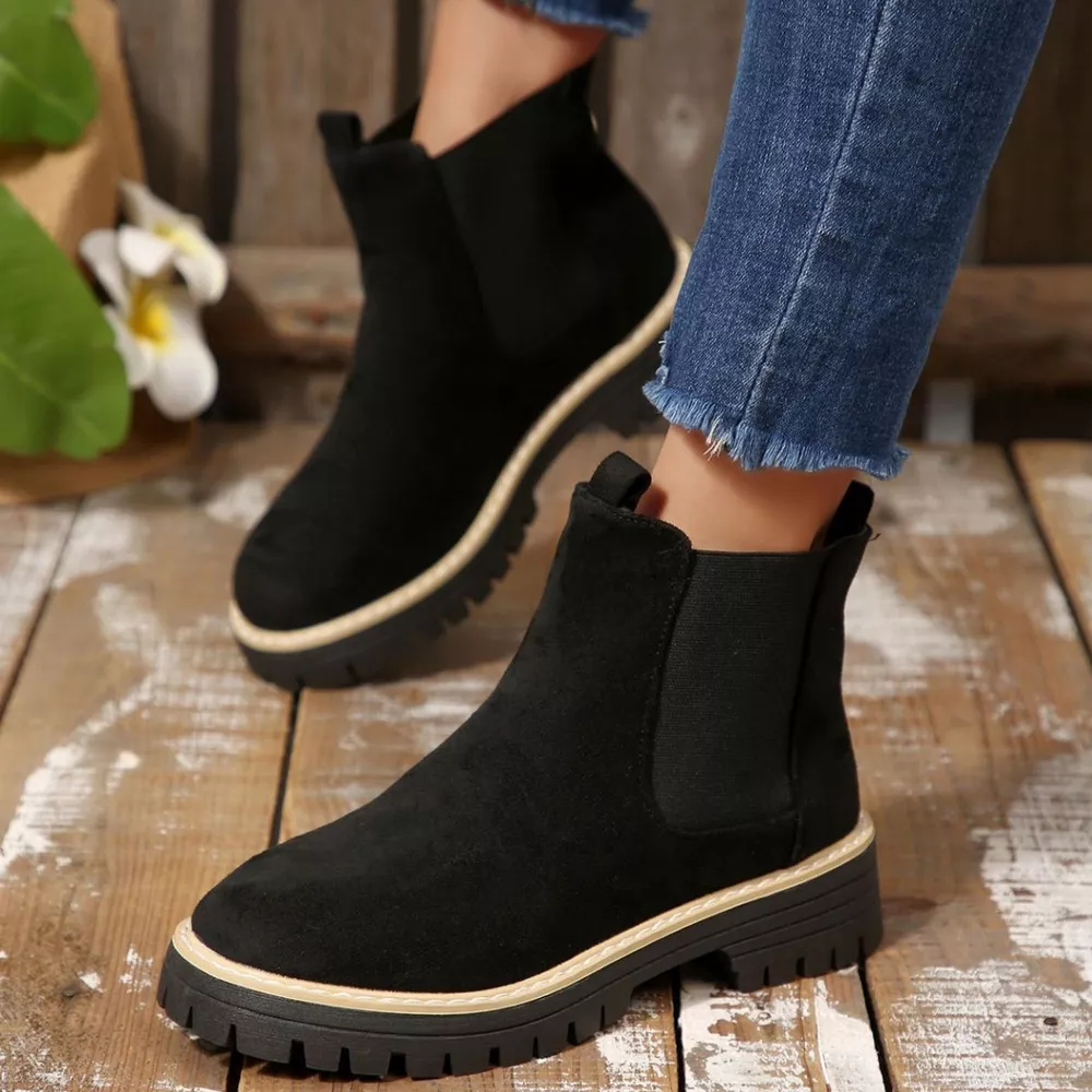Round Toe Block Heels Boots, image 14