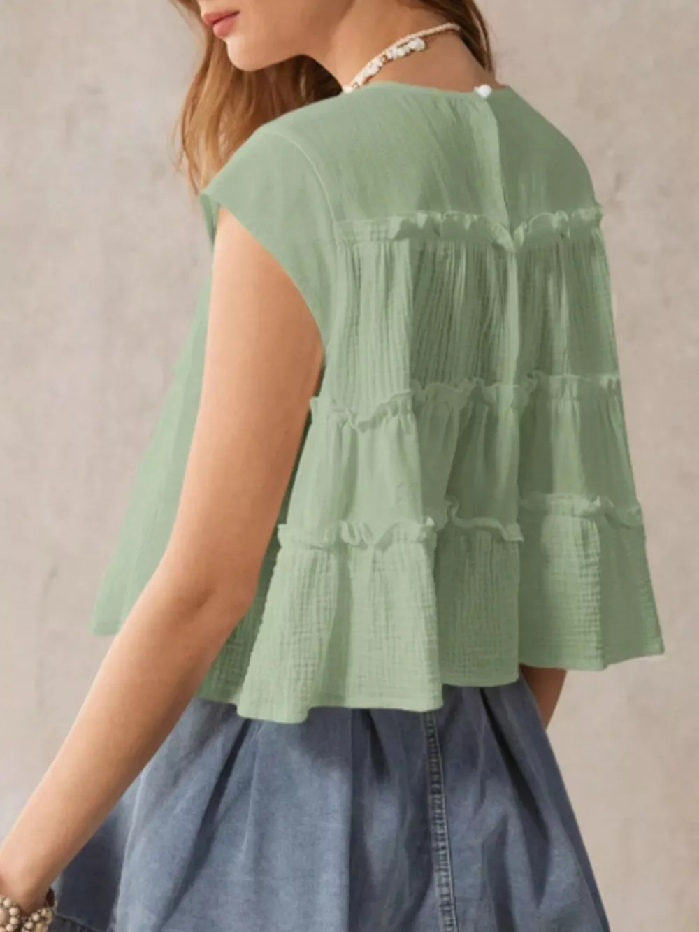 Tiered Cap Sleeve Blouse, image 15