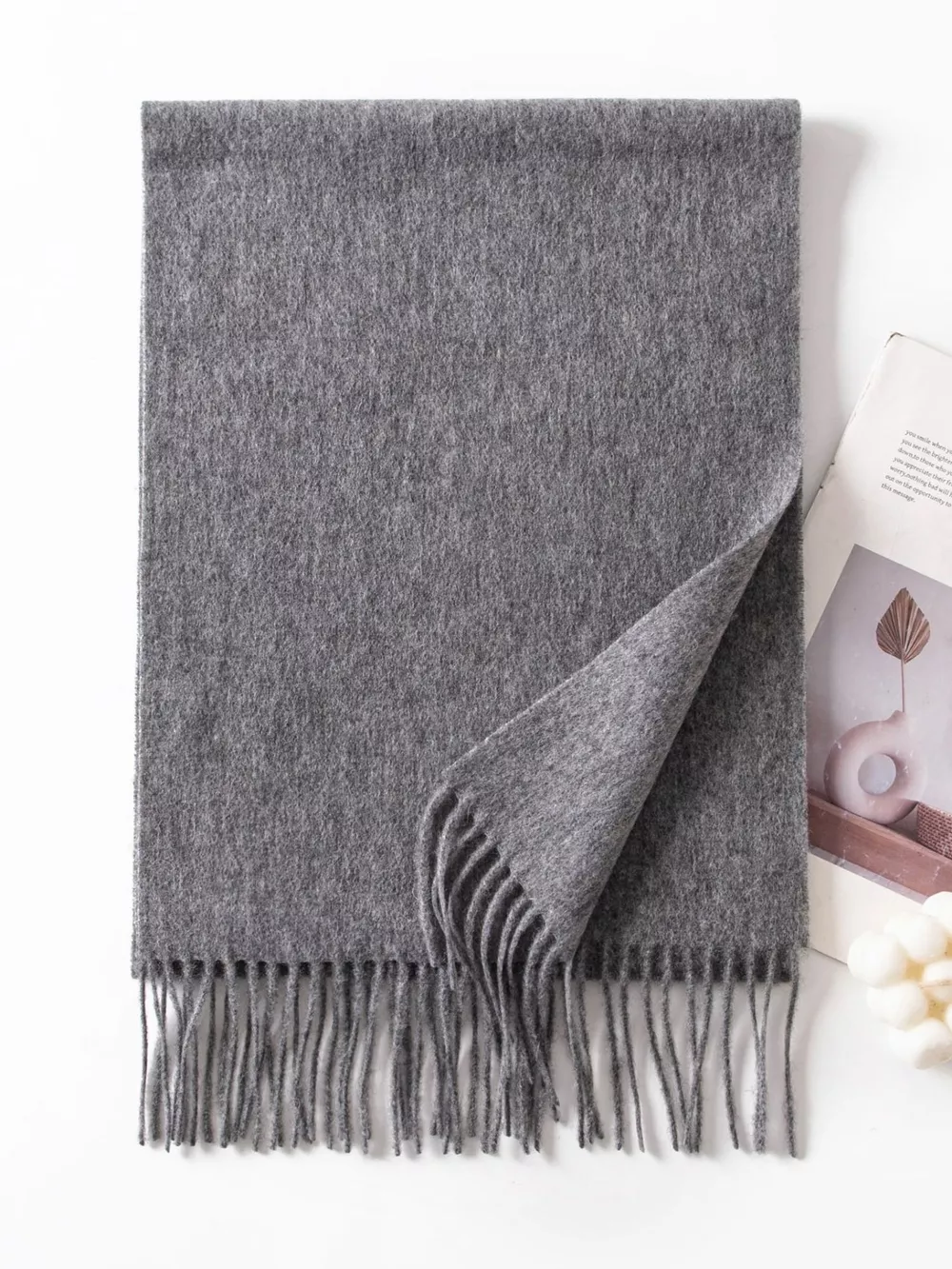 Solid Color Fringe Scarf, image 9