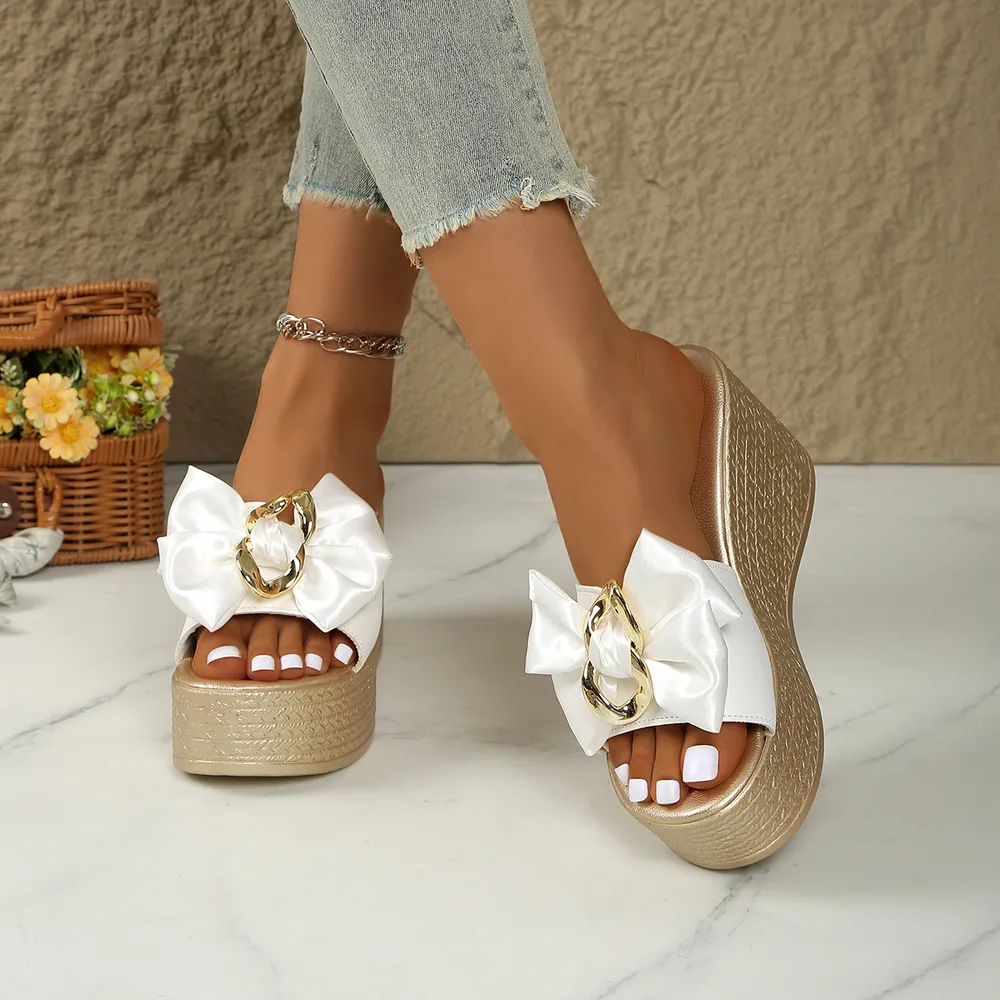 Bow Open Toe Platform Sandals, image 4