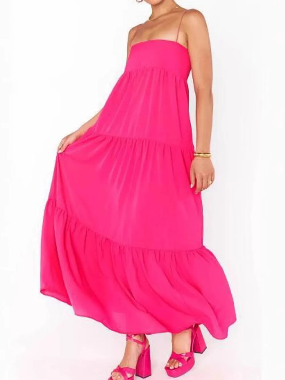 Printed Square Neck Cami Maxi Dress, image 8