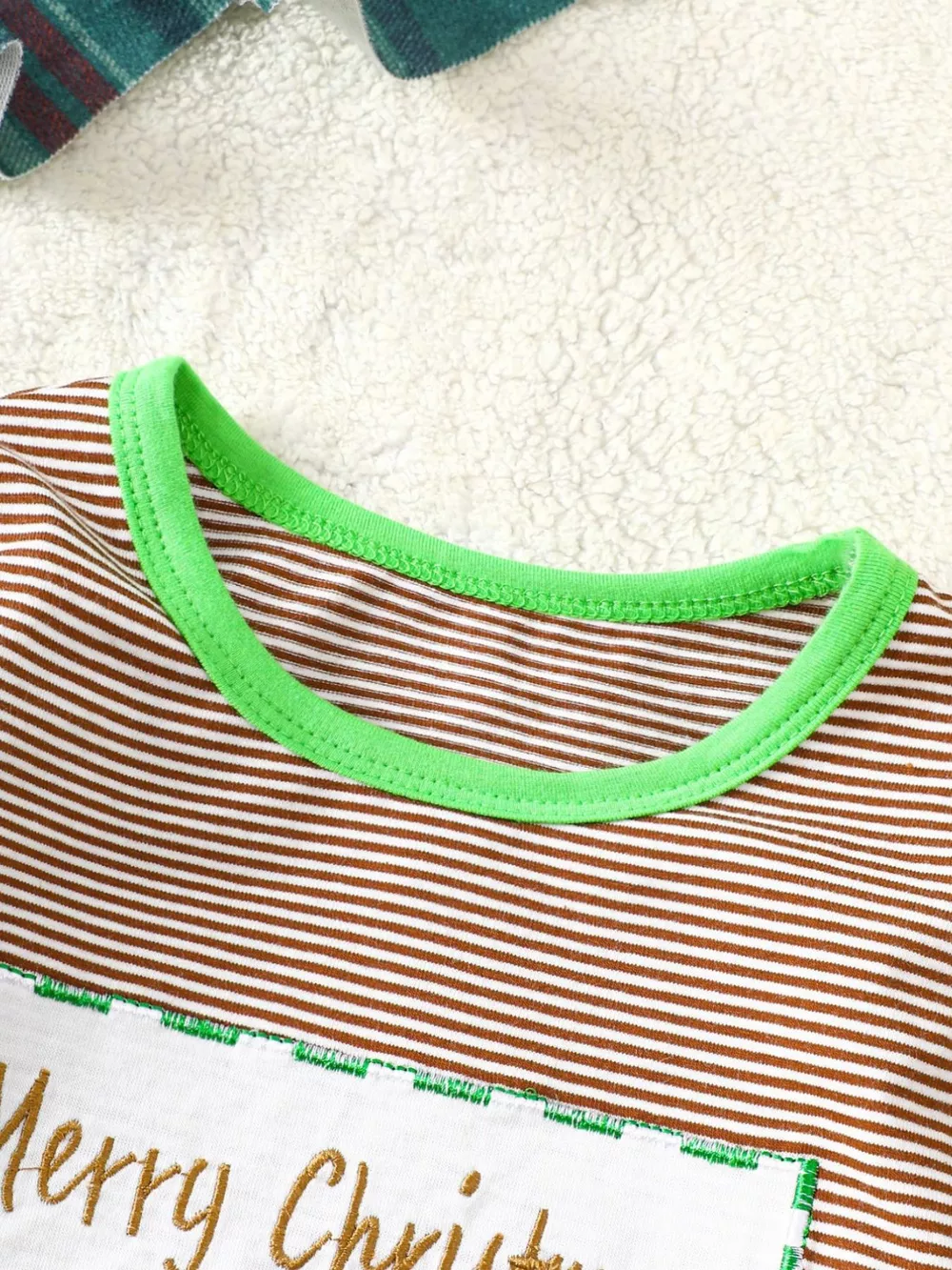 Children's Christmas-Themed Striped Snapped Legs Jumpsuit, image 20