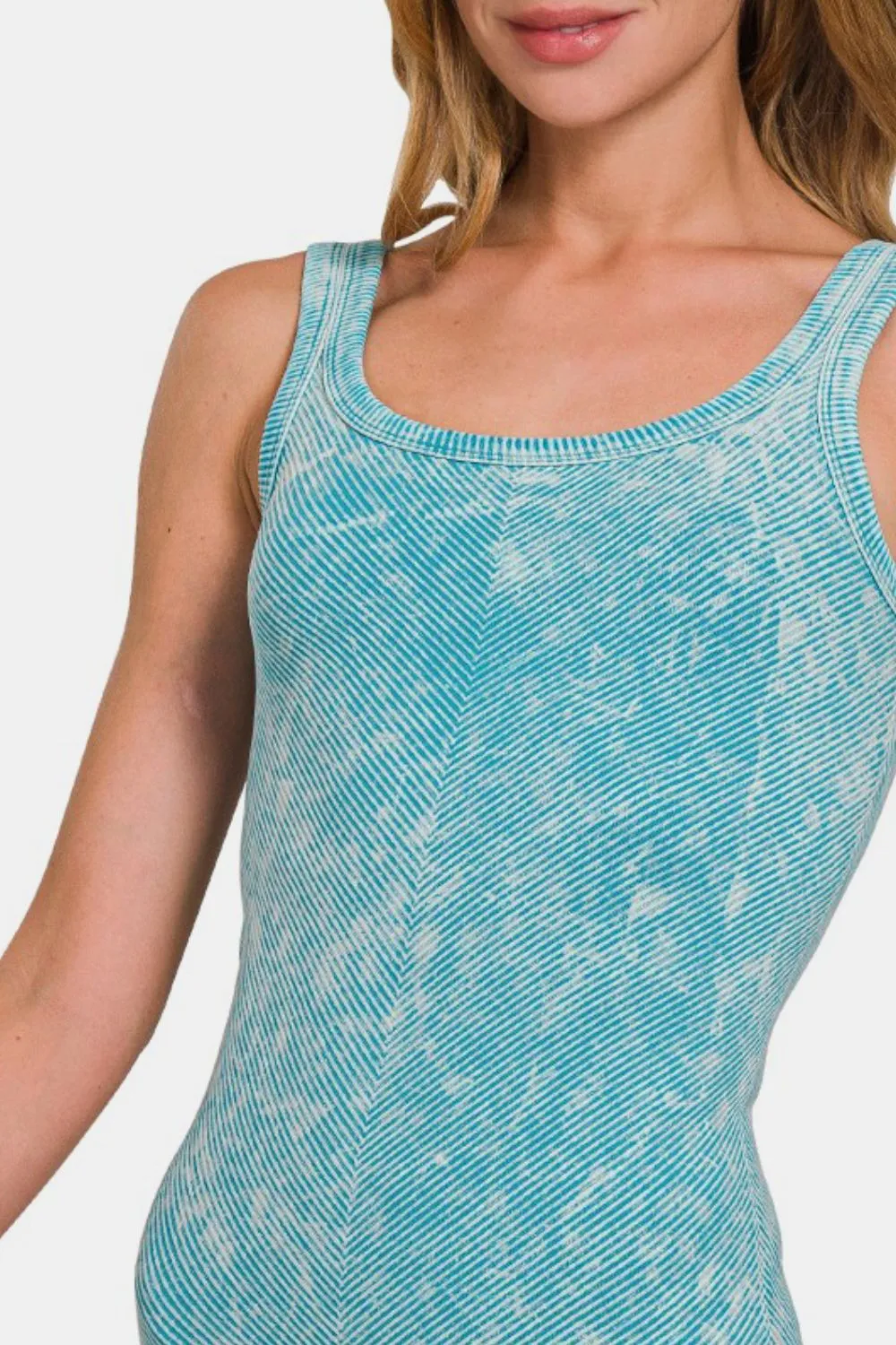 Ribbed Scoop Neck Tank, image 2
