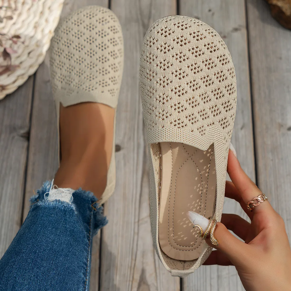 Mesh Round Toe Flat Slip-Ons, image 4