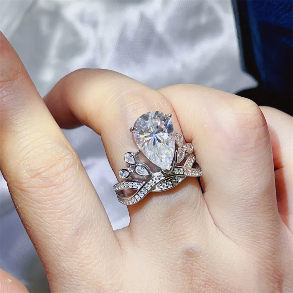 5 Carat Moissanite 925 Sterling Silver Ring, image 2