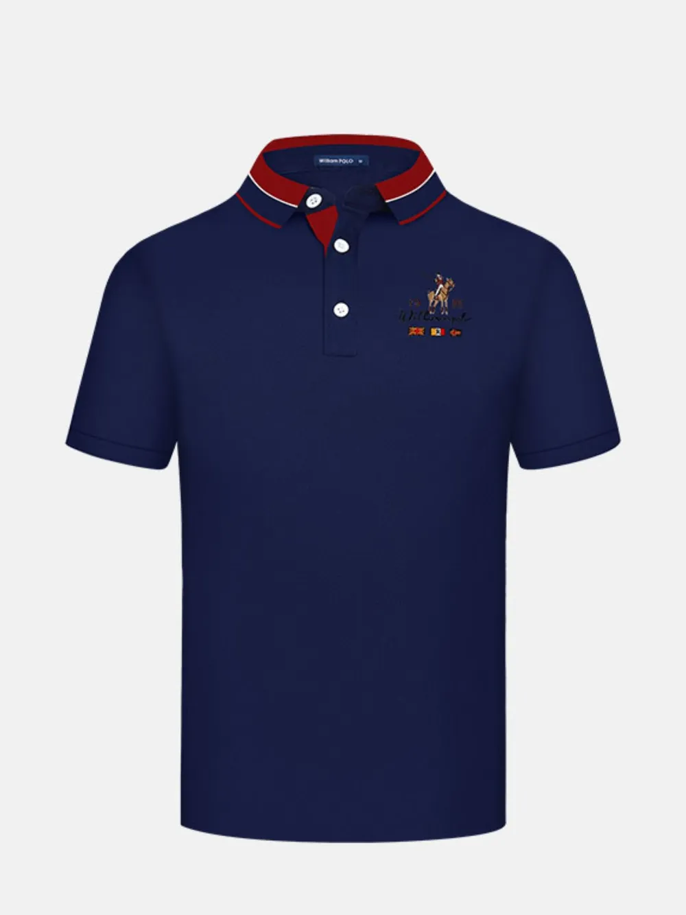 Men's Plus Size Embroidered Short Sleeve Polo, image 7