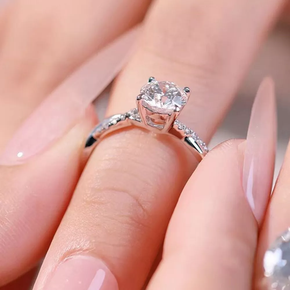 1 Carat Moissanite 925 Sterling Silver Ring, image 5