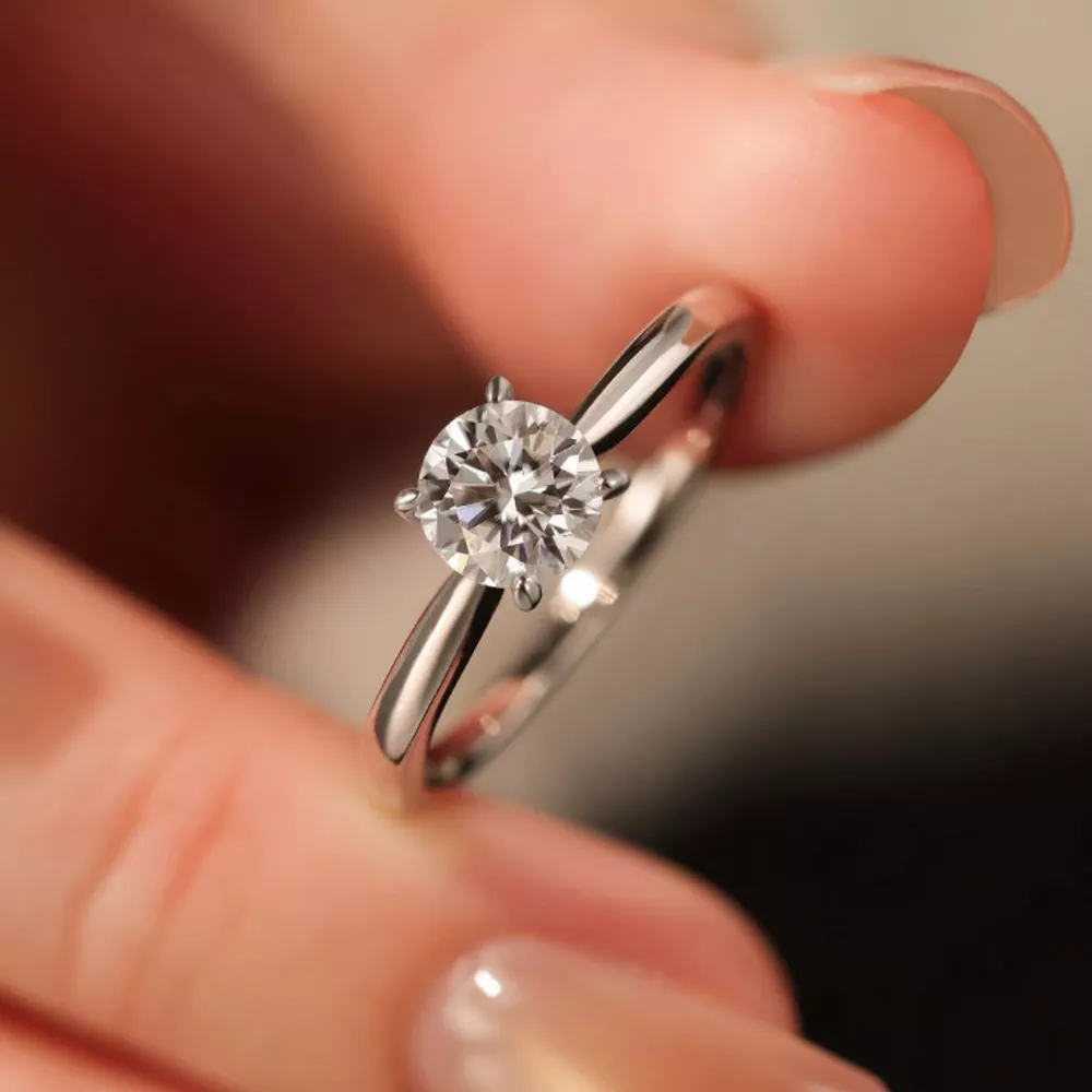 1 Carat 925 Sterling Silver Moissanite Ring, image 6
