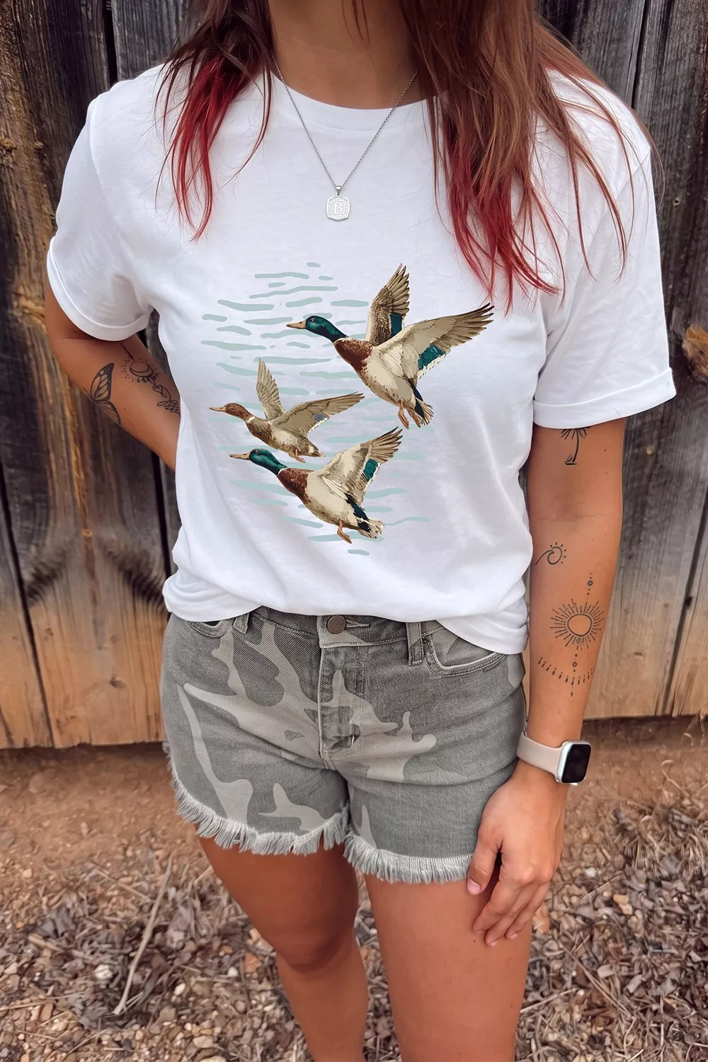 Full Size Western Mallard Lake Graphic Casual T‑Shirt Plus Size, image 2