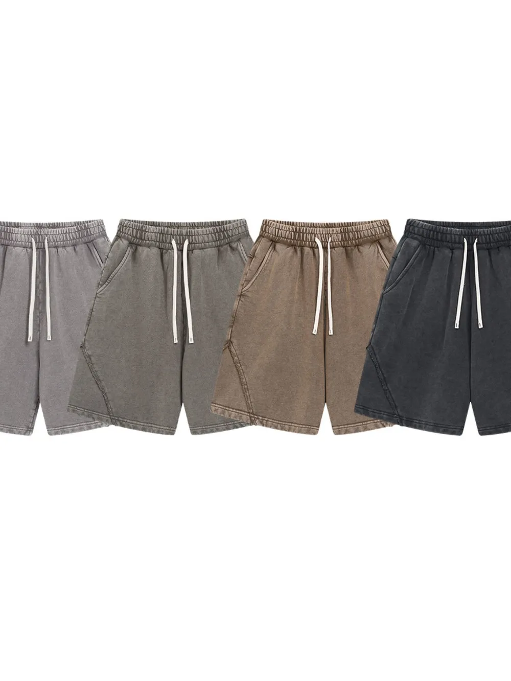 Men's Casual Drawstring Washed Shorts, image 8