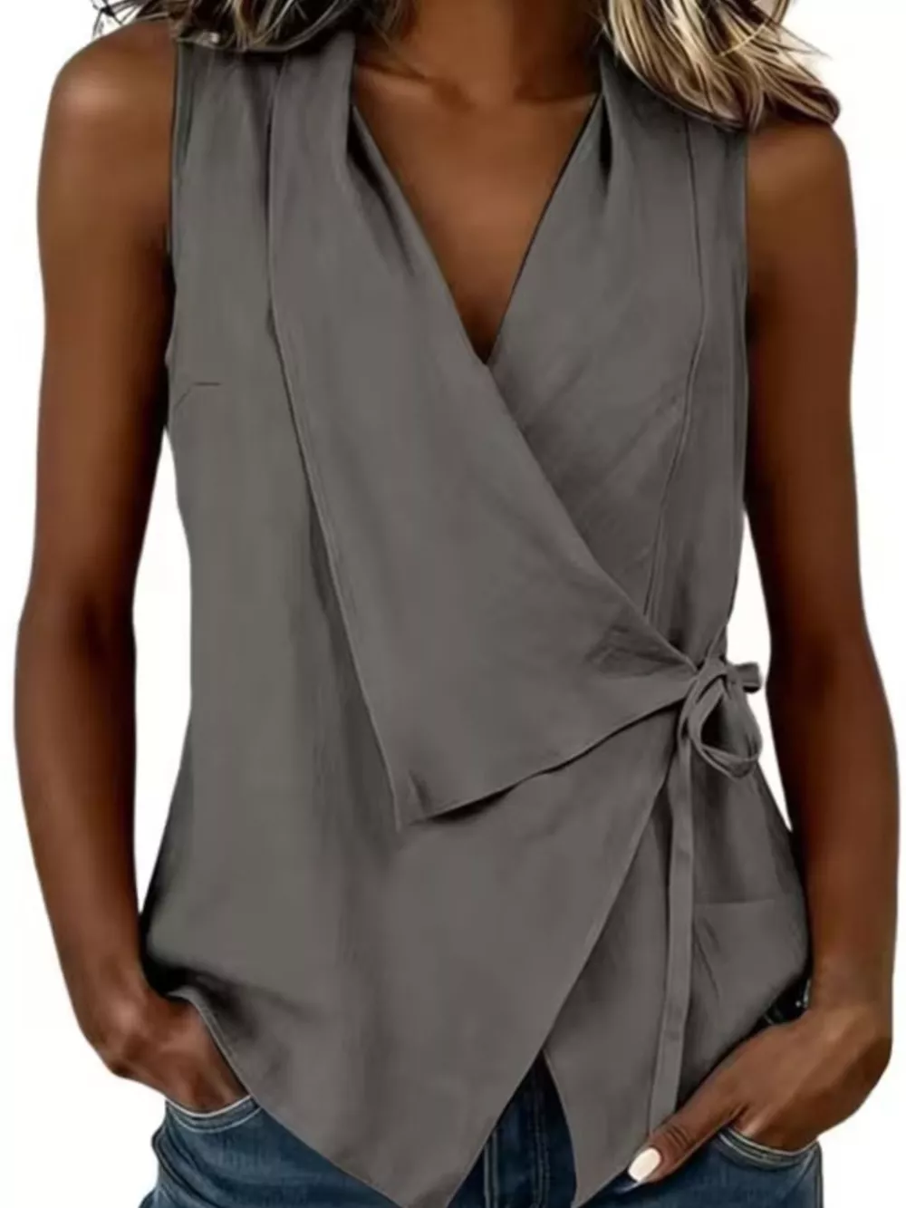 Tie Detail Sleeveless Top, image 11
