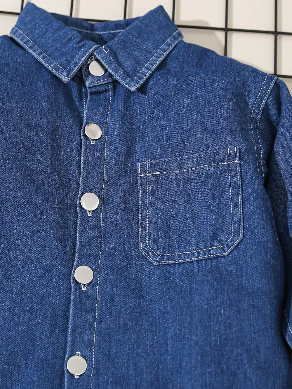 Children's Denim Shirt and Drawstring Joggers Set, image 3