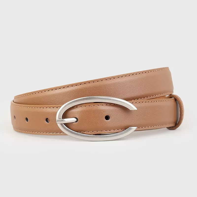 Oval Buckle Leather Belt, image 5