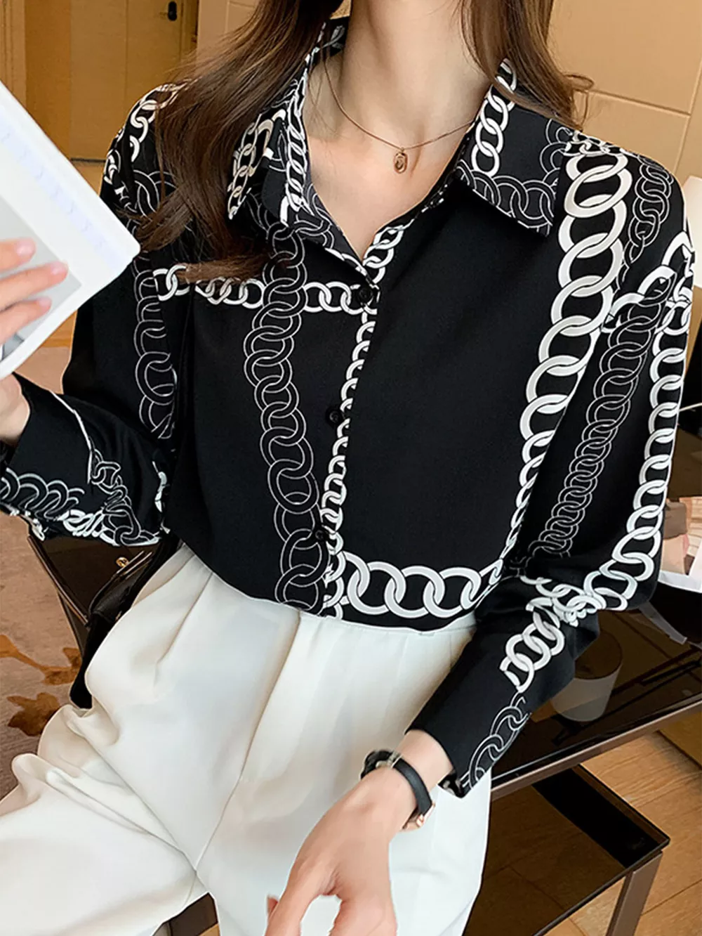 Vintage Print Long Sleeve Shirt, image 5