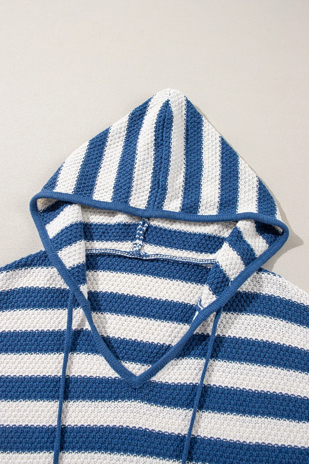 Drawstring Striped Long Sleeve Hooded Sweater, image 6
