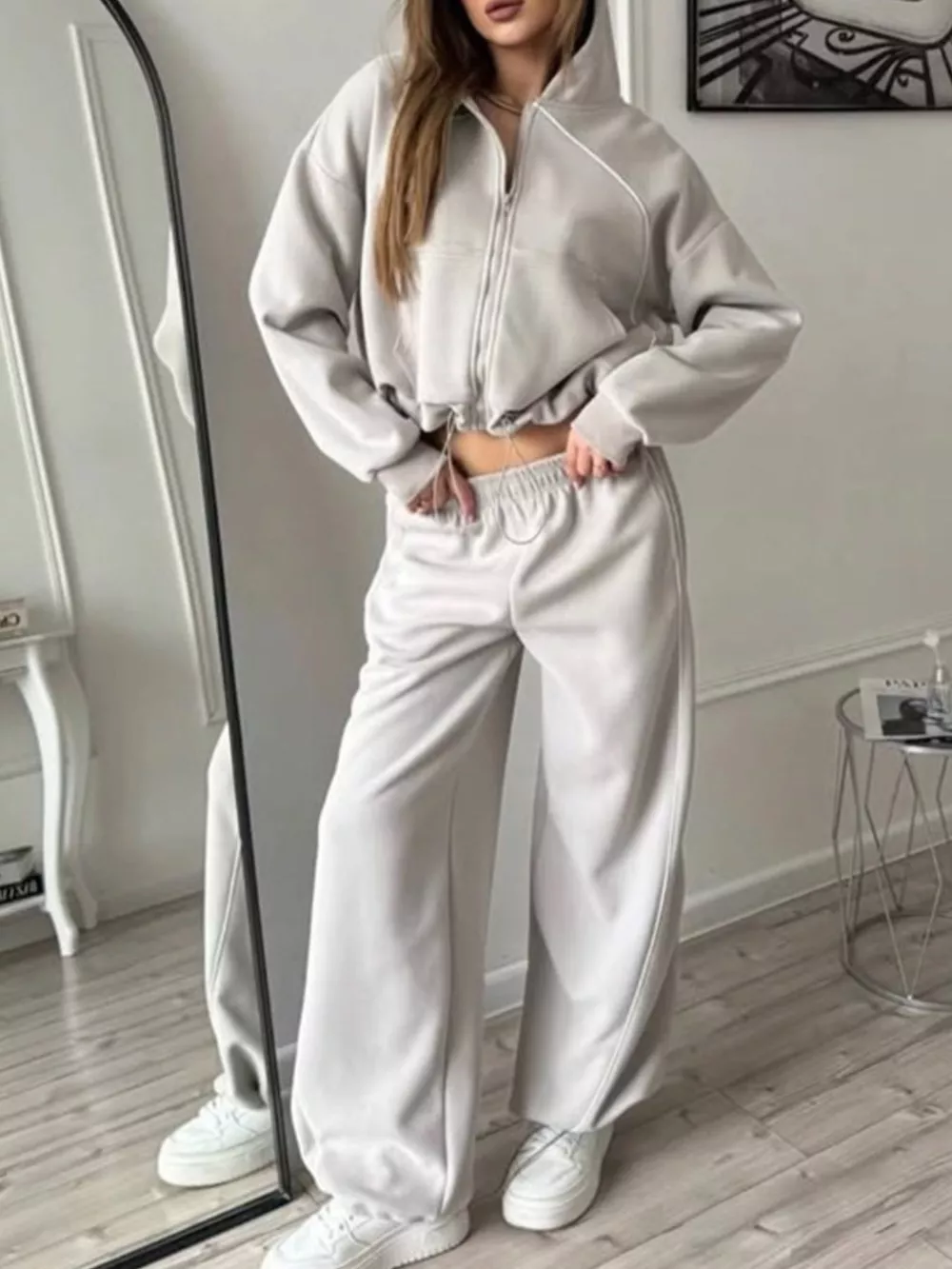 Fleece Zip-Up Hoodie and Joggers Set, image 23