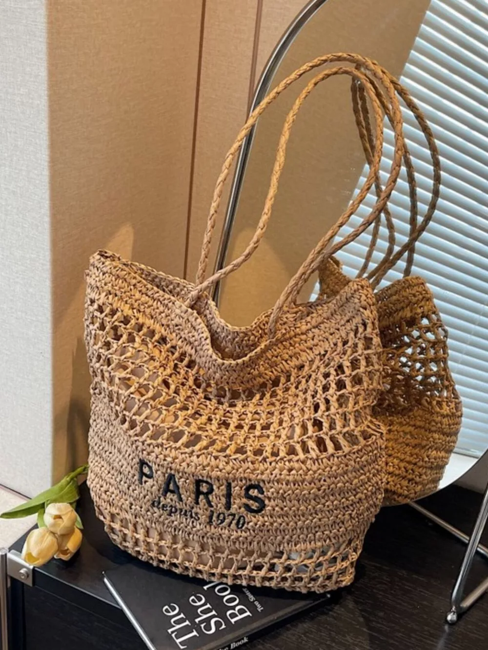 Woven Straw Shoulder Bag, image 5