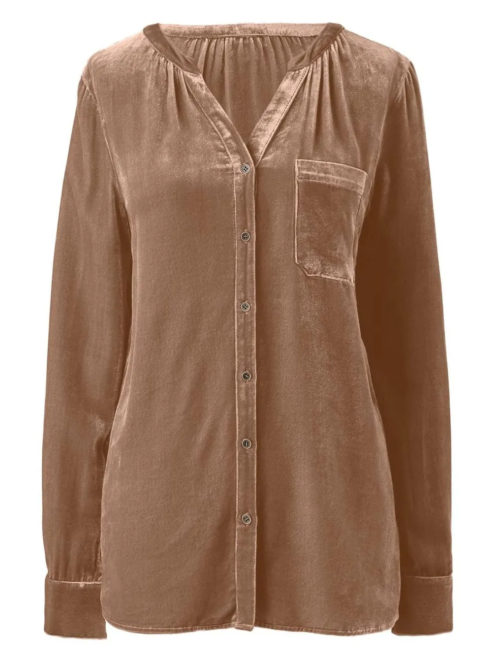 Notched Button Down Long Sleeve Shirt, image 10