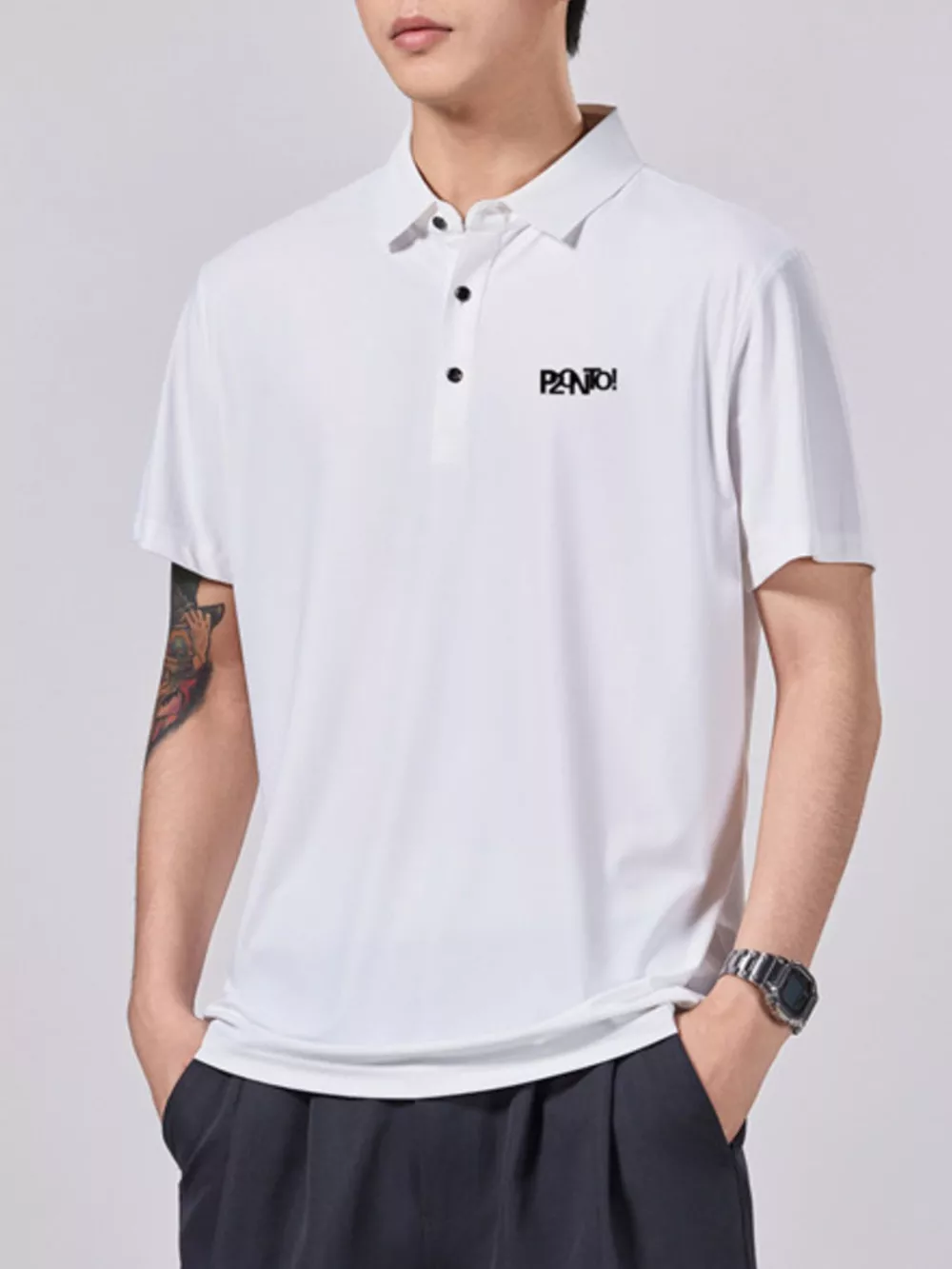 Men's Plus Size Collared Neck Short Sleeve Polo, image 7