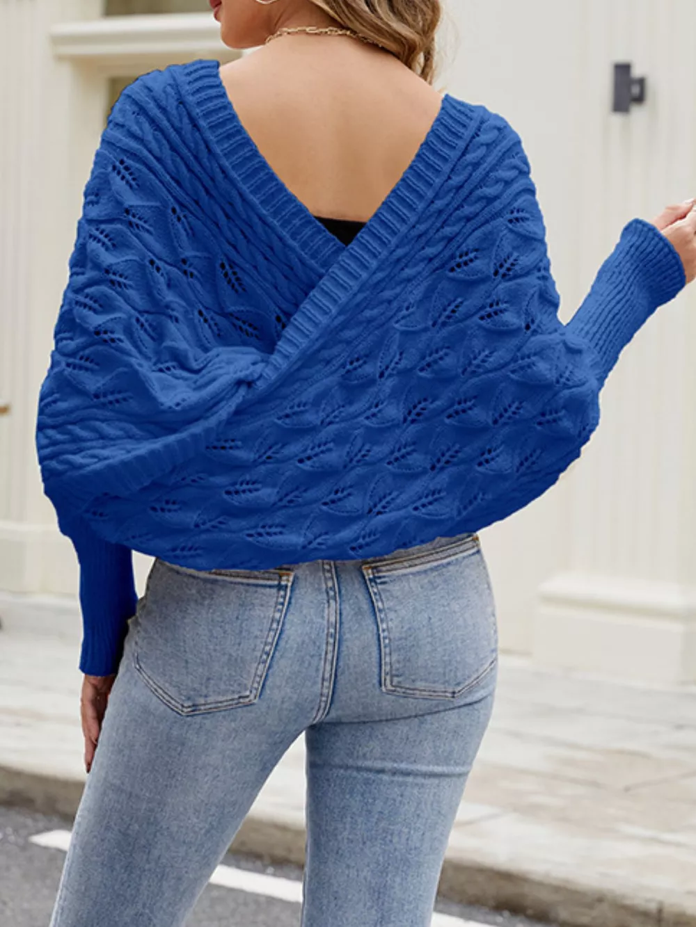 Cable Knit Batwing Sleeve Sweater, image 15