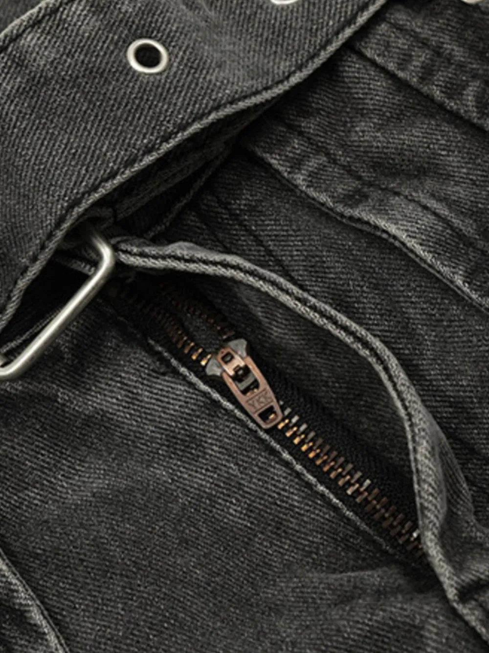 Men's Washed Wide-Leg Baggy Jeans, image 7