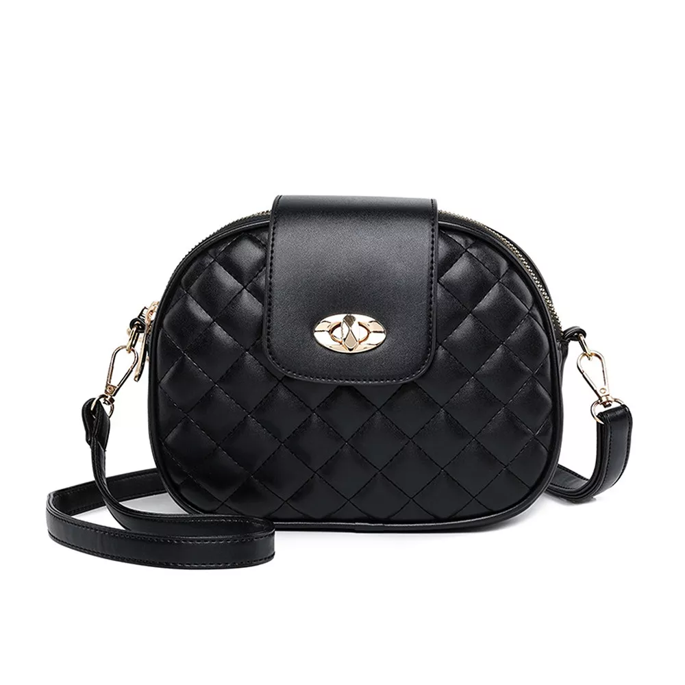 Quilted Turn-Lock Crossbody Bag, image 9