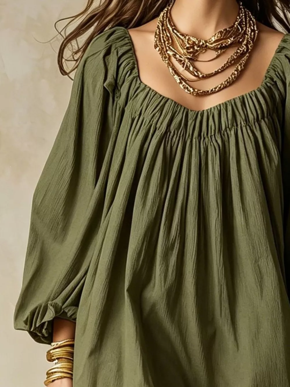 Flowy Balloon Sleeve Mini Dress, image 5