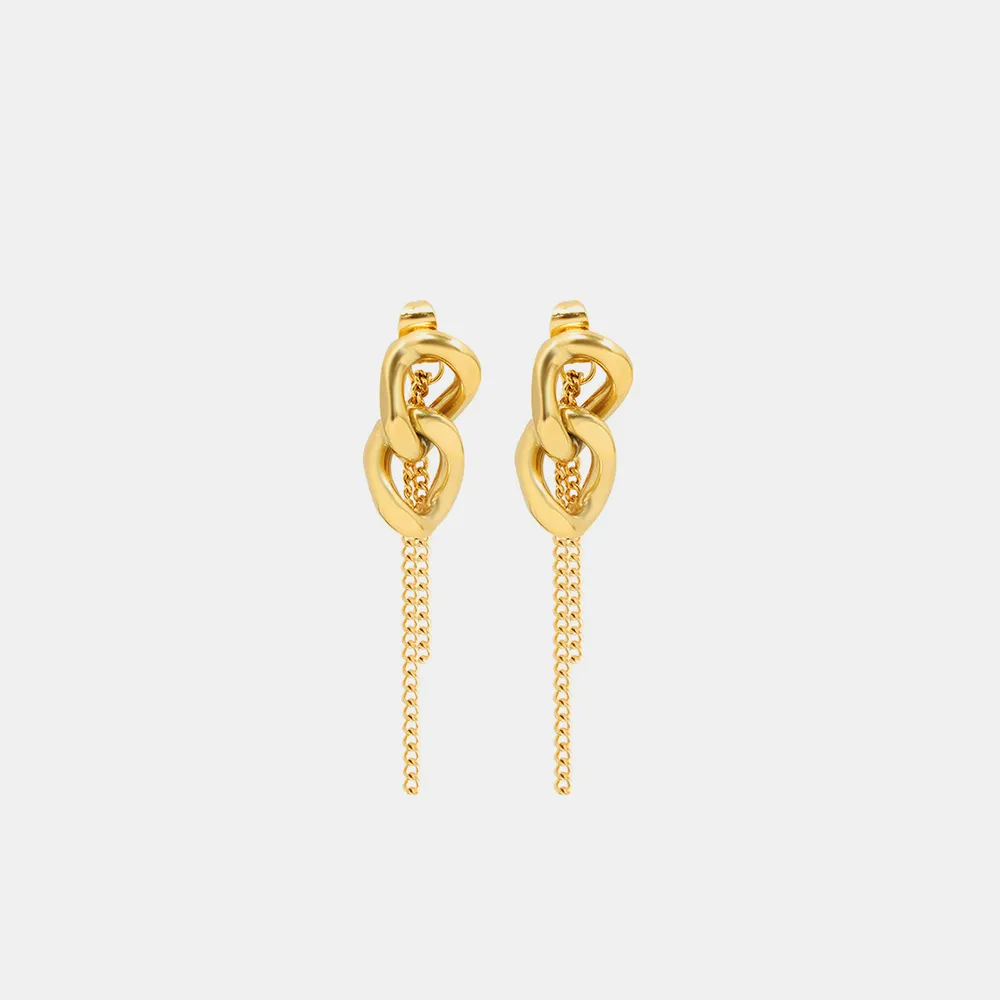 Titanium Steel Chain Shape Earrings, image 2