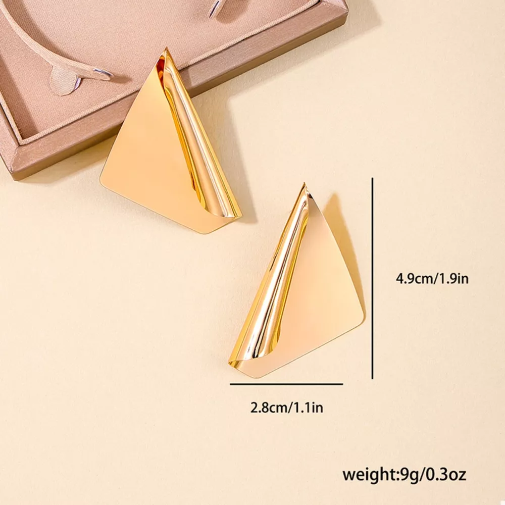 18K Gold-Plated Triangle Earrings, image 5