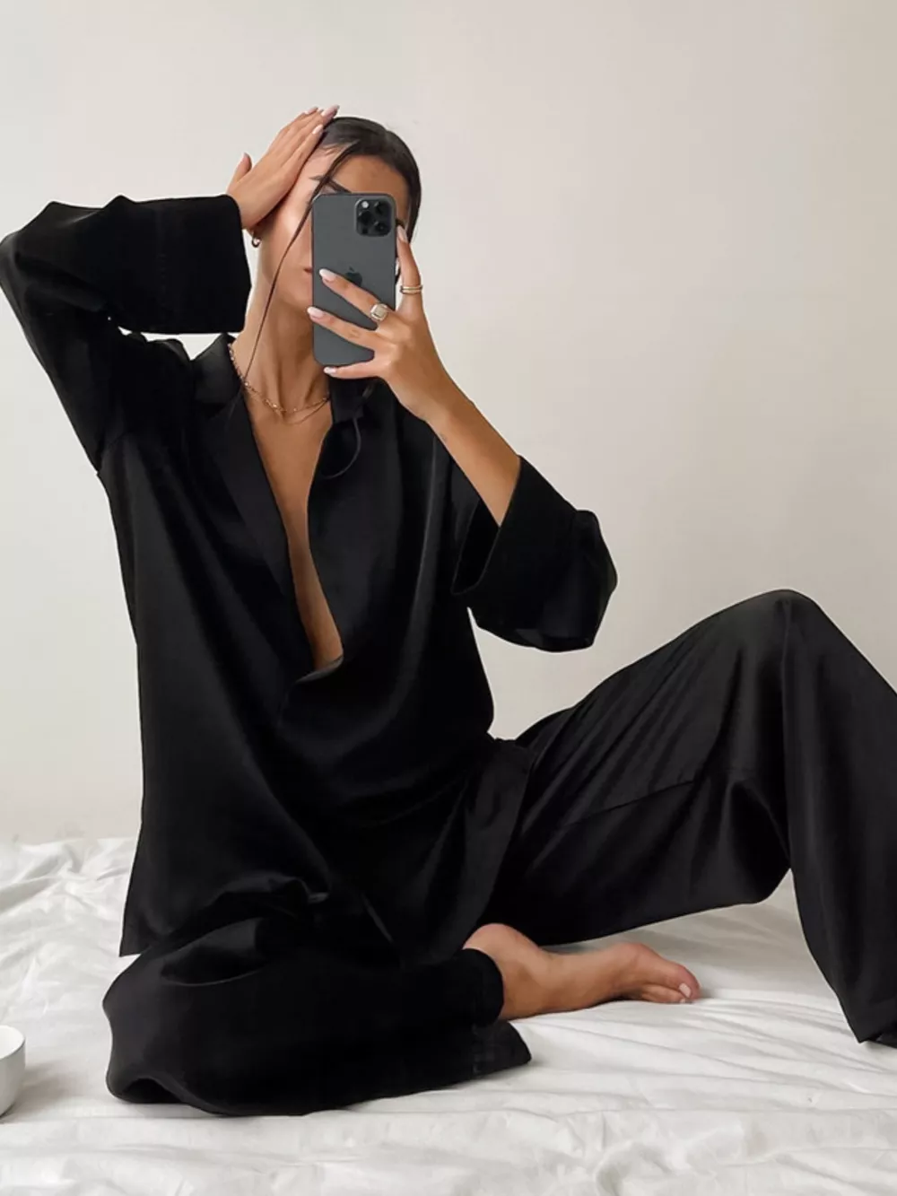 Long Sleeve Top and Wide Leg Pants Lounge Set, image 8