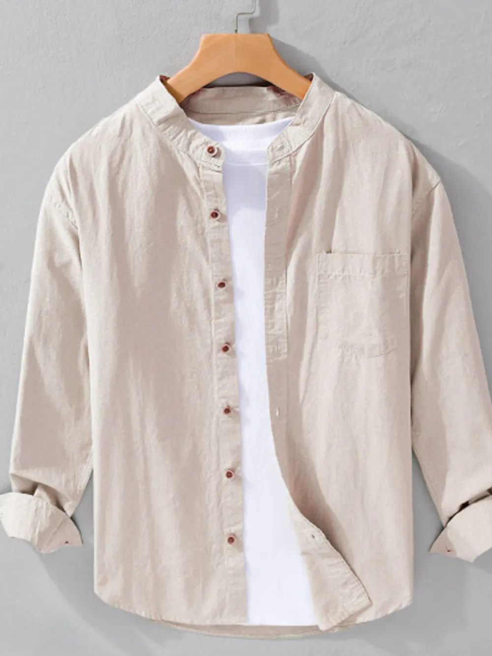 Men's Plus Size Button Up Long Sleeve Shirt