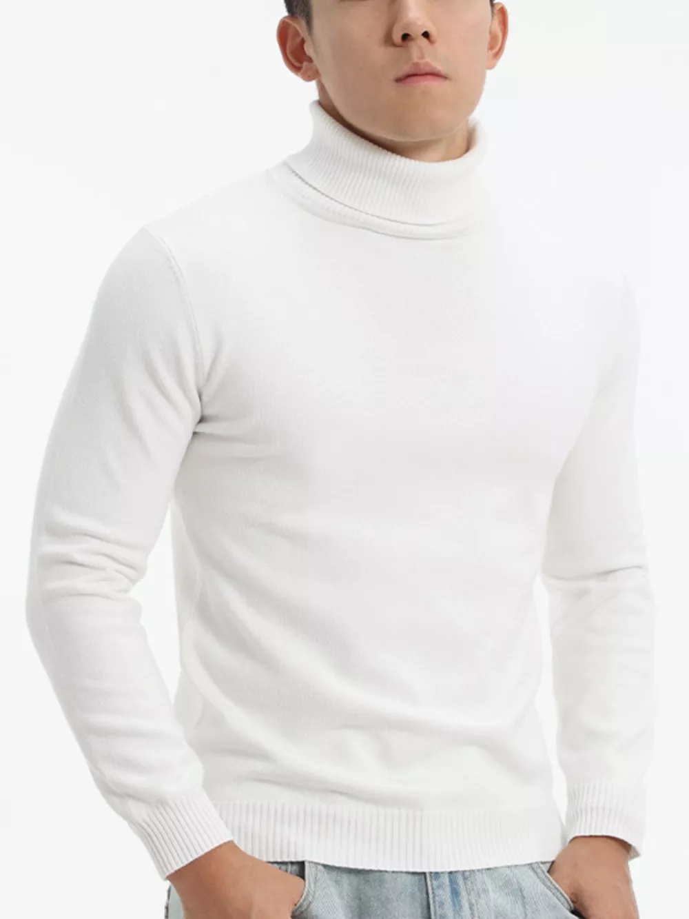 Men's Plus Size Slim-Fit Turtleneck Sweater, image 10
