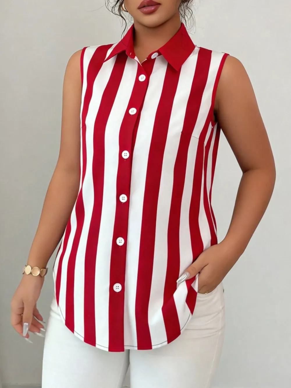 Button Up Sleeveless Shirt, image 12