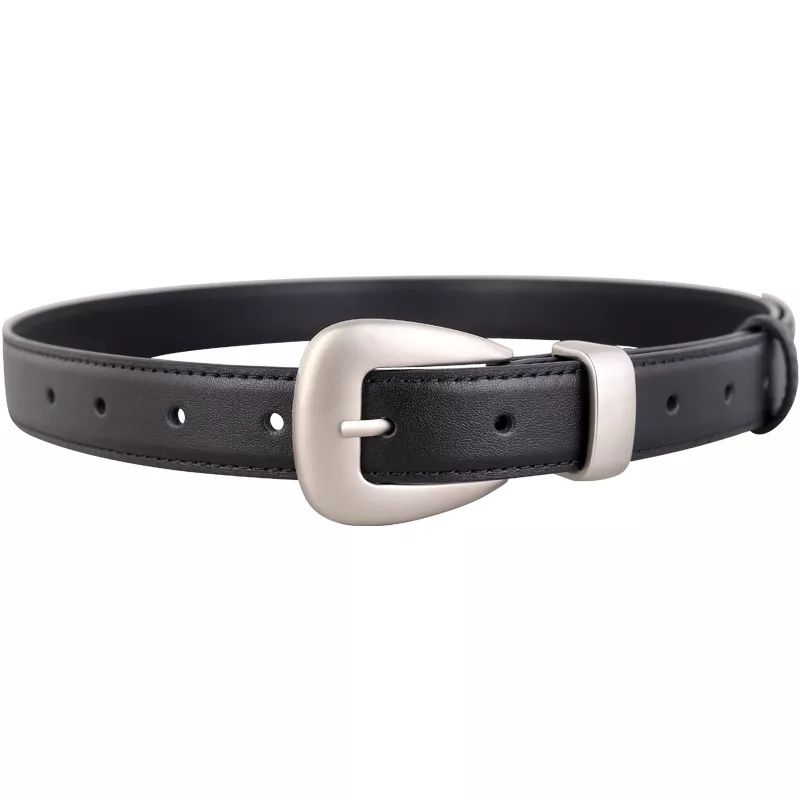 Buckle Skinny Leather Belt, image 4