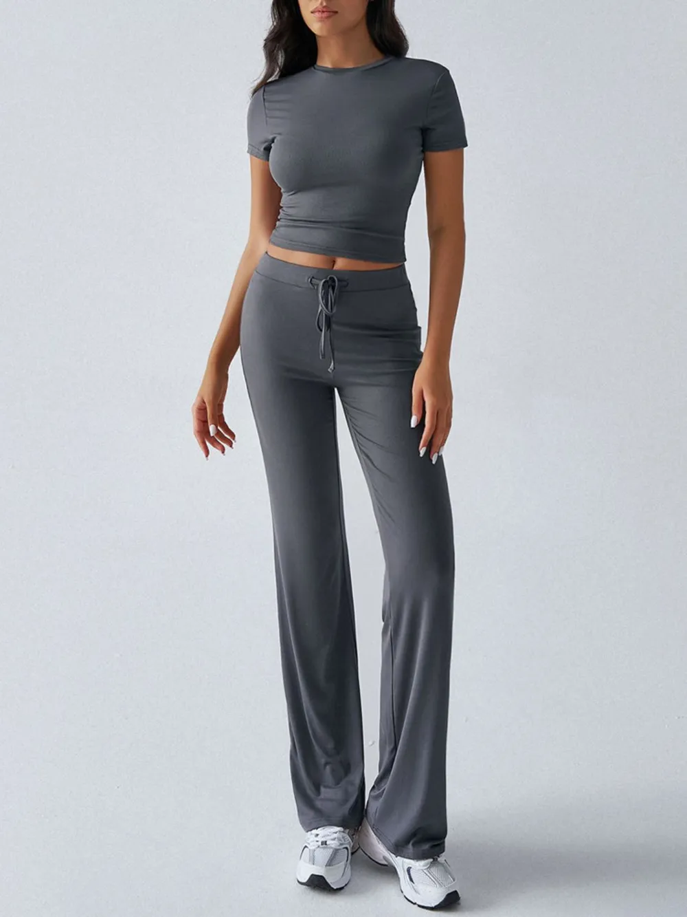 Round Neck Short Sleeve Top and Pants Set, image 23