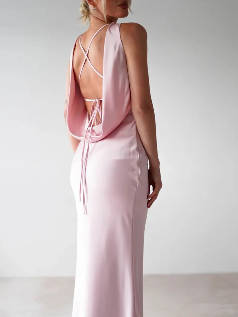 Satin Sleeveless Maxi Dress, image 8