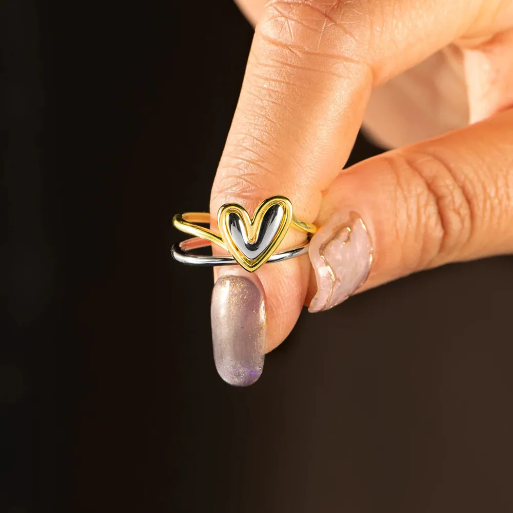 Heart Shape Irregular 925 Sterling Silver Ring, image 5