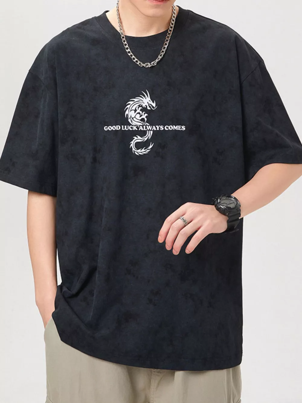 Men's Plus Size Round Neck Short Sleeve T-Shirt, image 3