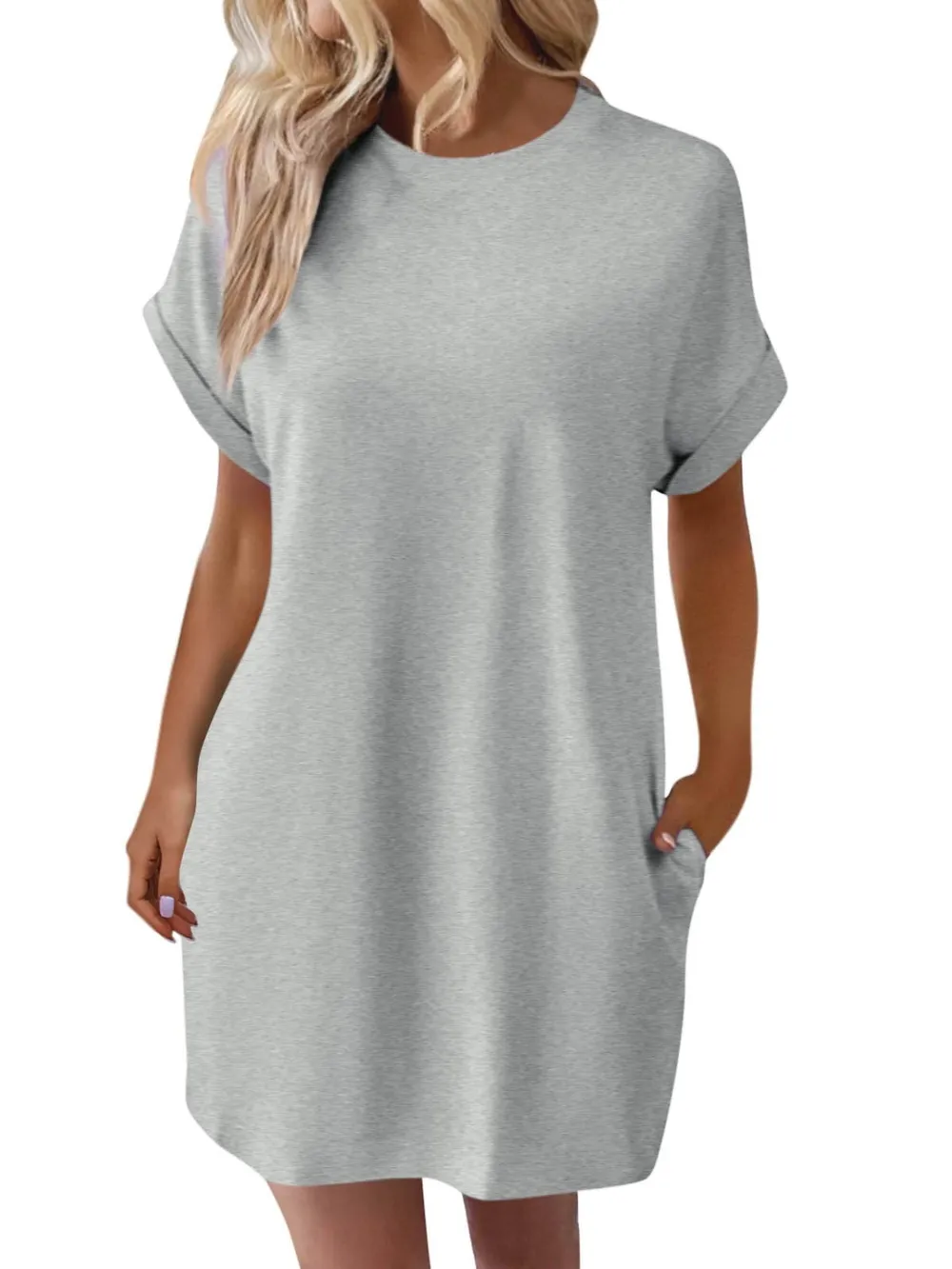 Round Neck Short Sleeve Mini Dress, image 17