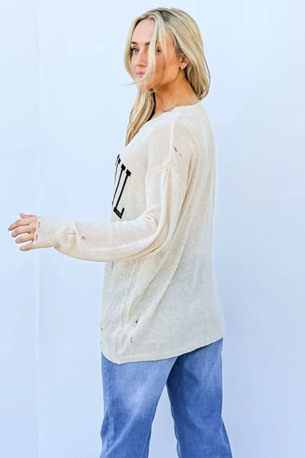 GRATEFUL Long Sleeve Knit Top, image 2