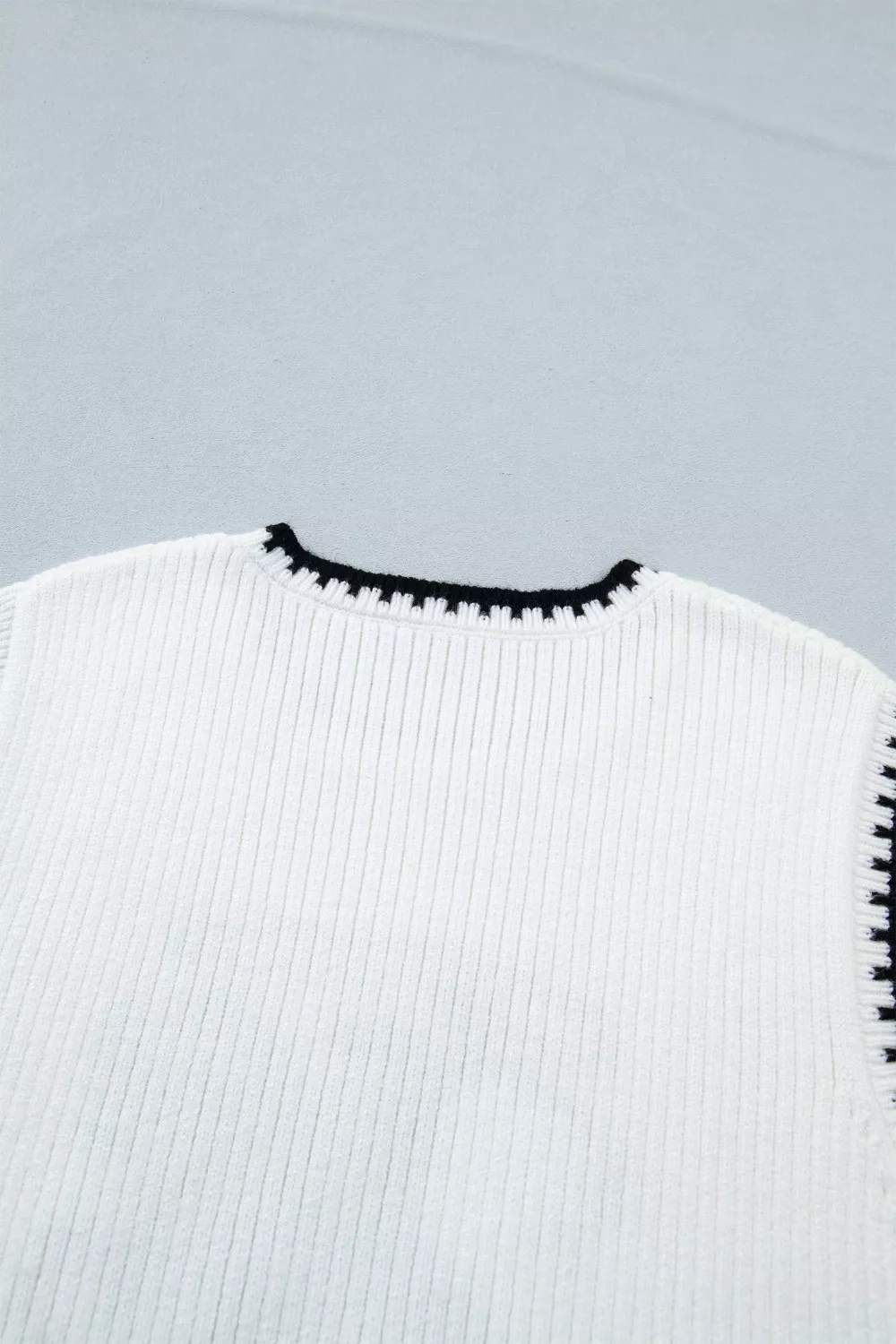 Contrast Trim Round Neck Rodeo Cowboy Sweater Vest, image 8