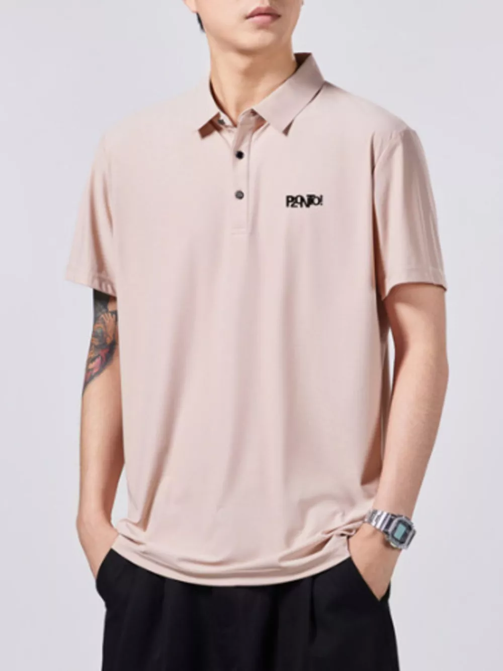 Men's Plus Size Collared Neck Short Sleeve Polo, image 5
