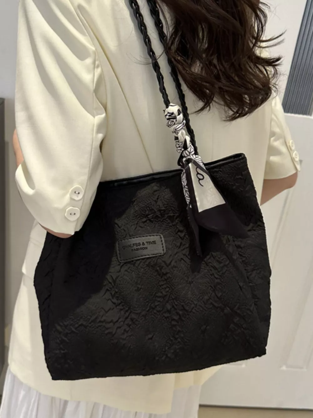 Braided Handle Tote Bag, image 9