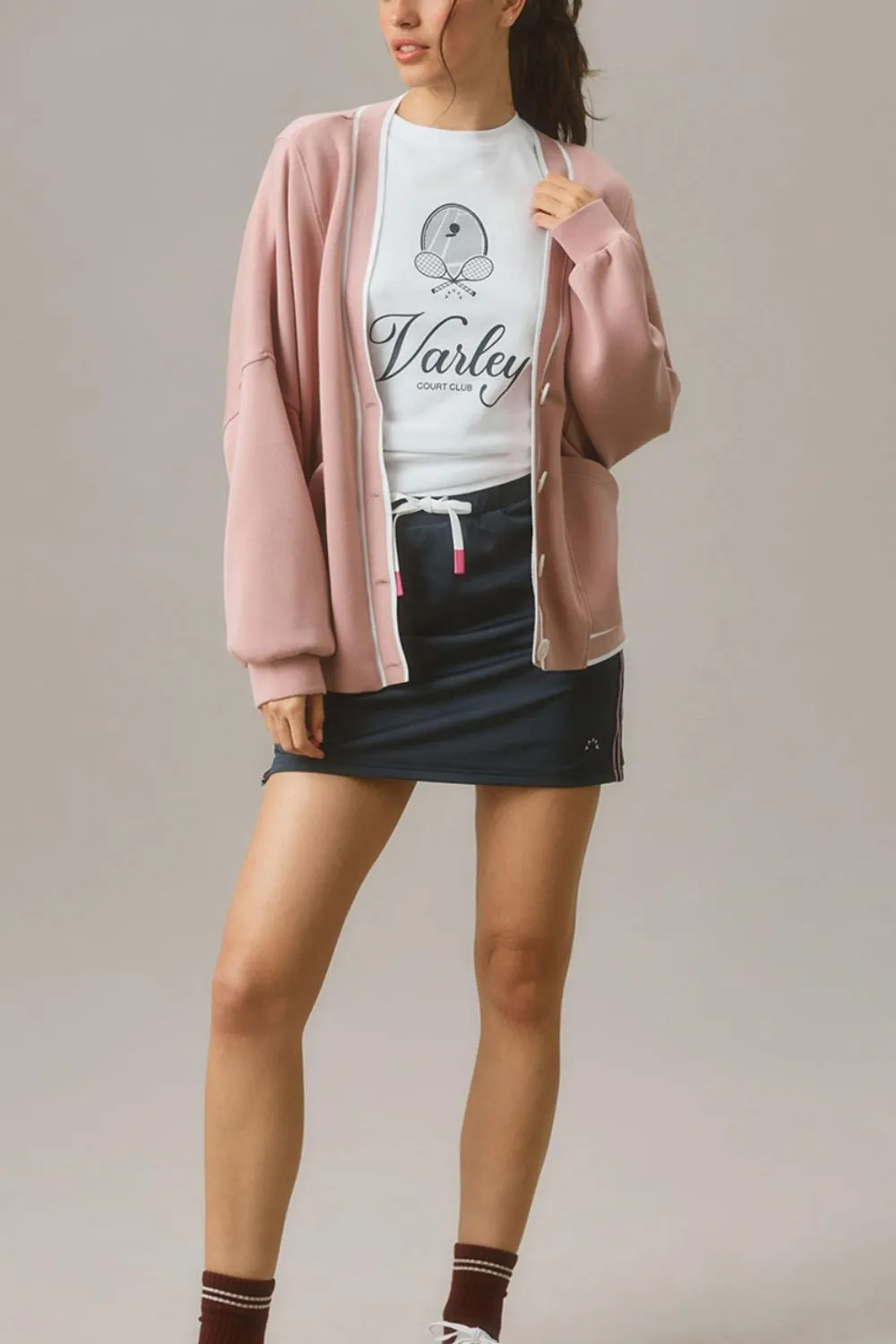 Contrast Trim V Neck Button Up Cardigan, image 10