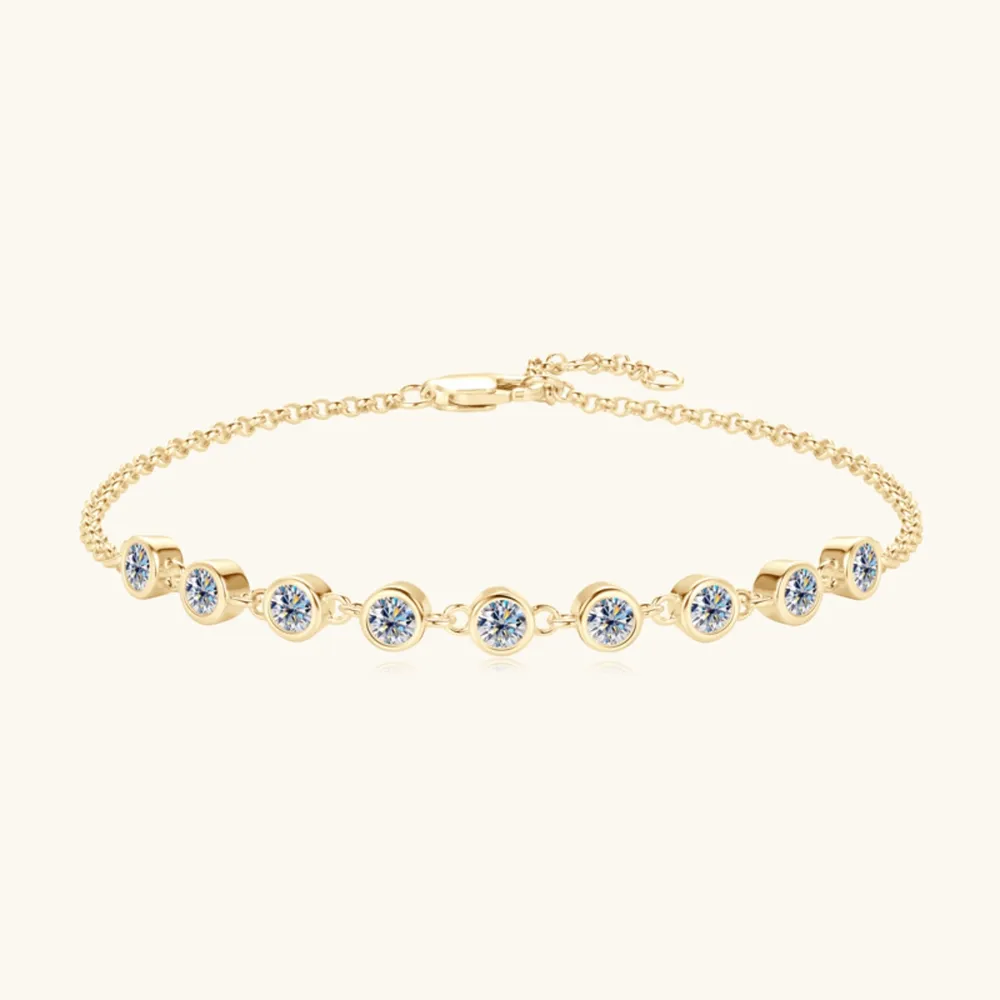 Inlaid Moissanite 925 Sterling Silver Bracelet, image 2